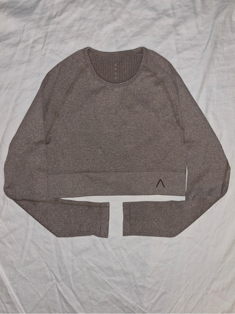 Lilias Active Ribbed Seamless Long Sleeve Crop Top - X Small